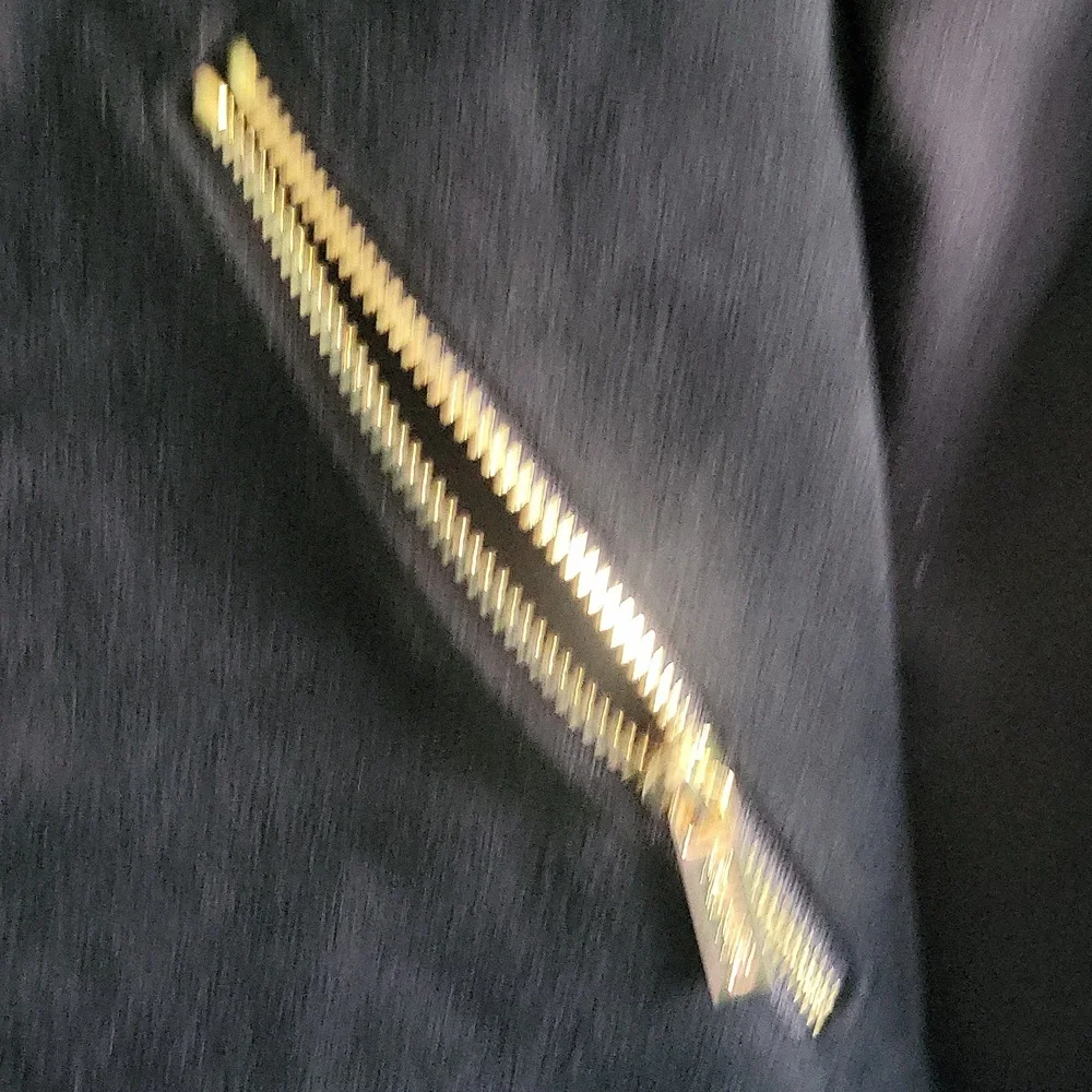 Calvin Klein Black Blazer with Gold Zipper Details - Picture 3 of 6